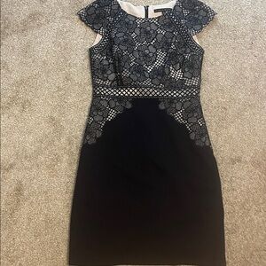 ANTONIO MELANI Navy Lace Mini Dress